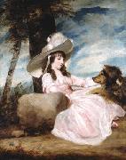Sir Joshua Reynolds Portrait of Miss Anna Ward with Her Dog France oil painting artist